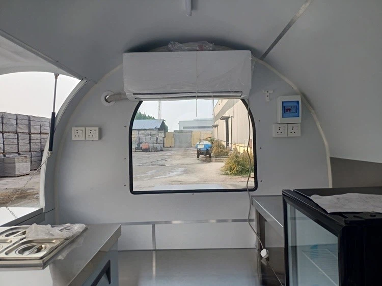 small ice cream trailer interior