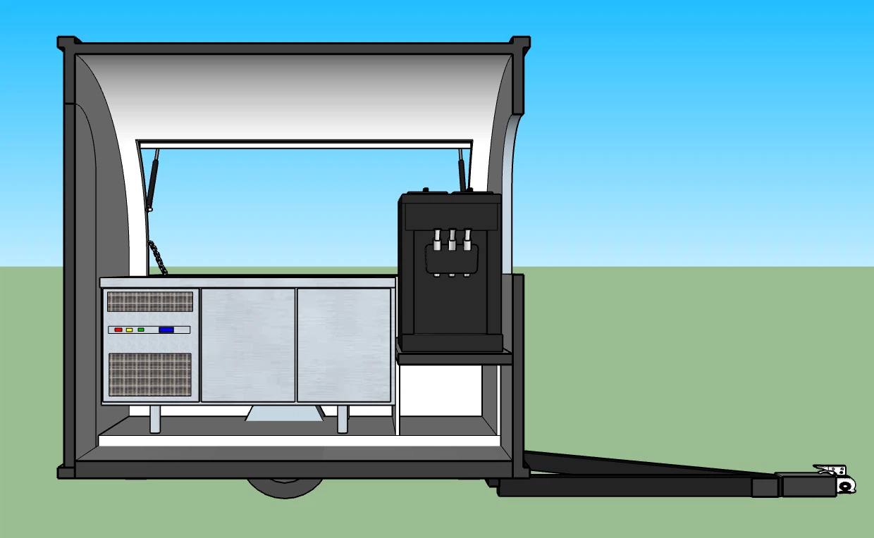 7ft small ice cream trailer design